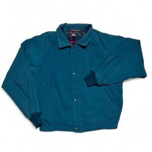 Pendleton Lobo Vintage 70s USA Teal Blue Harrington Bomber Jacket Coat Large